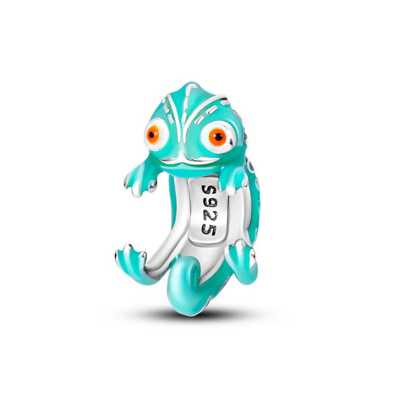 925 Sterling Silver Cute Bear Rabbit Beads Bracelet Charms Fit BangleJewelry