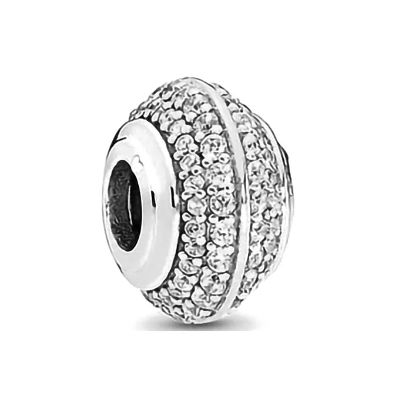 NEW 925 Sterling Silver Charm Fit Original Bracelet Accessories Women Jewelry White Series Football Snake Dreamcatcher Cross