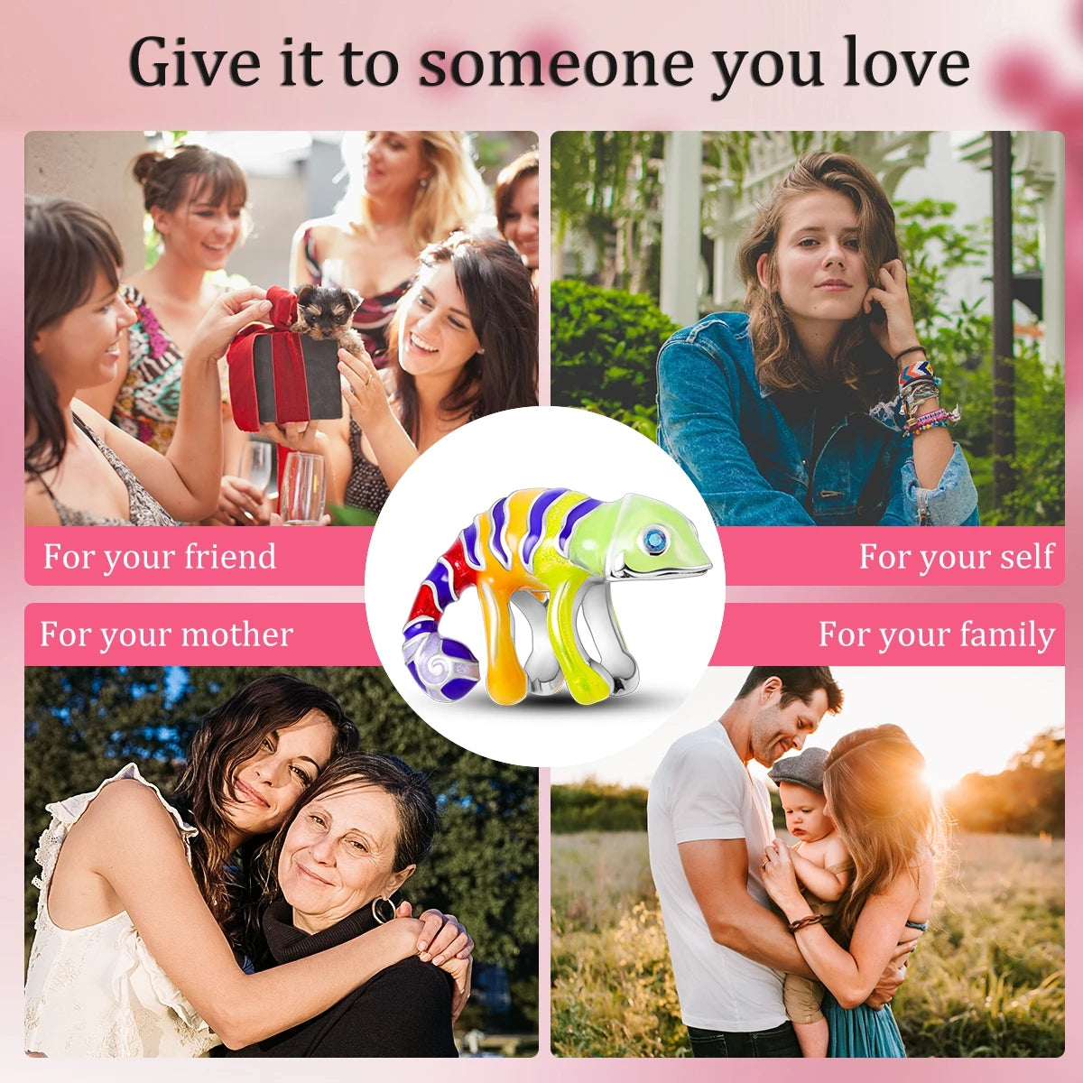 925 Sterling Silver Cute Bear Rabbit Beads Bracelet Charms Fit BangleJewelry