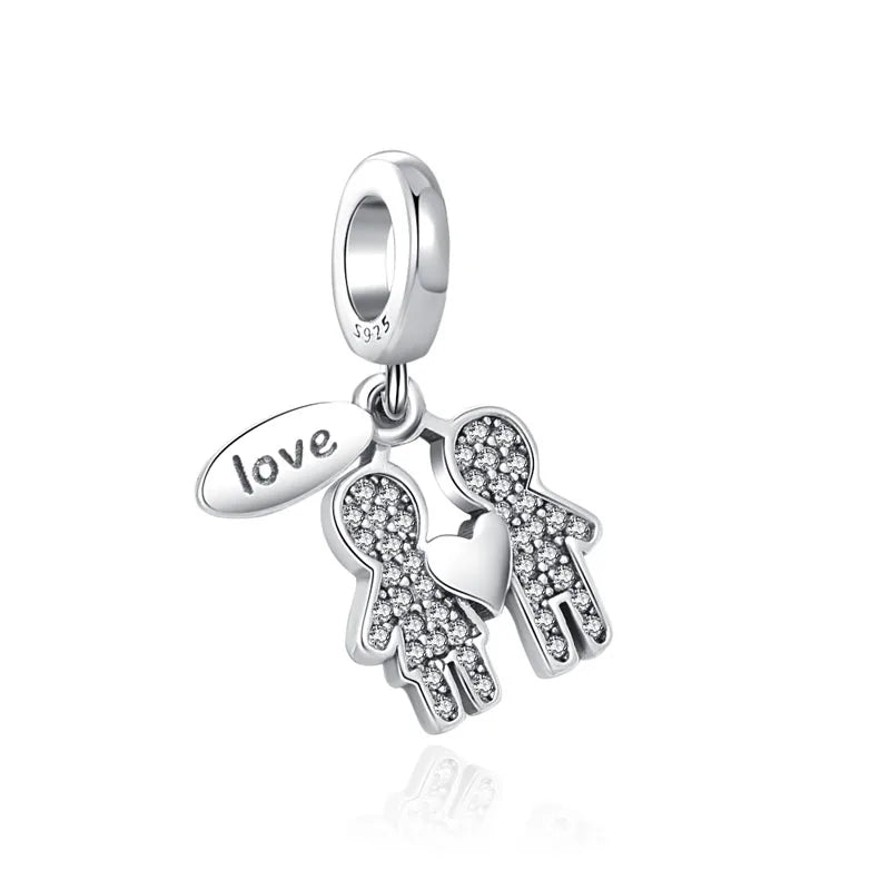 NEW 925 Sterling Silver Charm Fit Original Bracelet Accessories Women Jewelry White Series Football Snake Dreamcatcher Cross