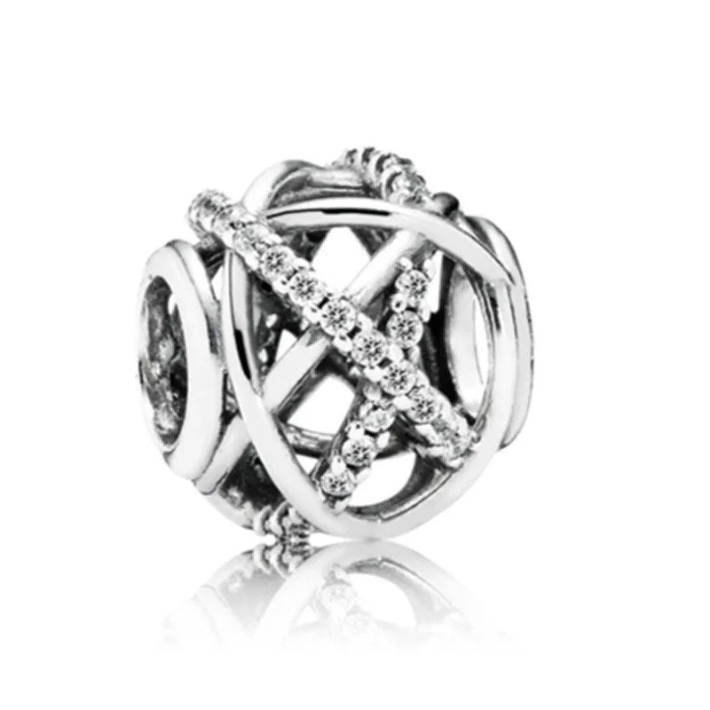 NEW 925 Sterling Silver Charm Fit Original Bracelet Accessories Women Jewelry White Series Football Snake Dreamcatcher Cross