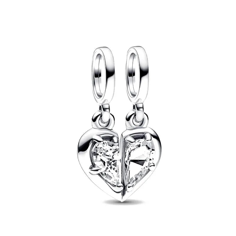 NEW 925 Sterling Silver Charm Fit Original Bracelet Accessories Women Jewelry White Series Football Snake Dreamcatcher Cross