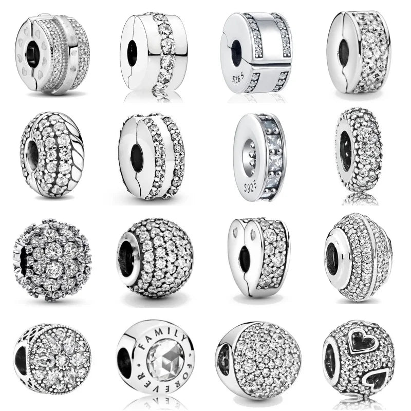 NEW 925 Sterling Silver Charm Fit Original Bracelet Accessories Women Jewelry White Series Football Snake Dreamcatcher Cross